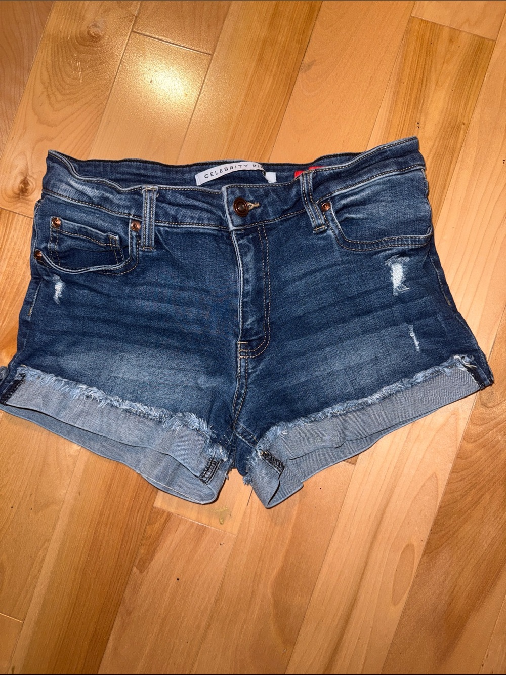Celebrity Pink Med Blue Denim Cutoff Shorts the honey sz 27